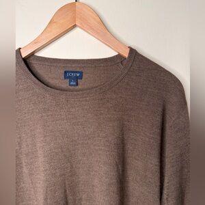 J. Crew Men’s Brown Crewneck Knit Sweater Pullover Size Large Wool Blend